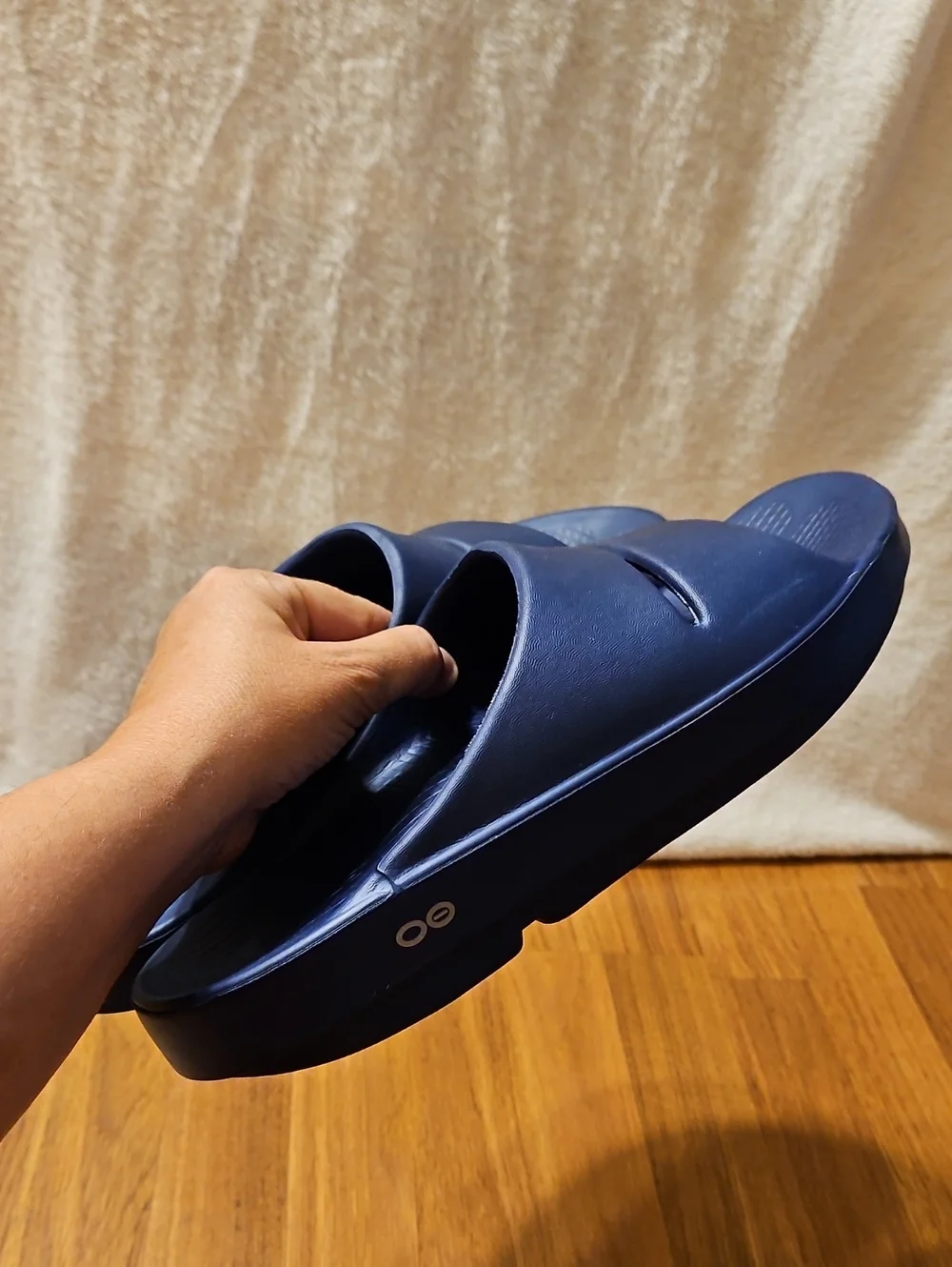 Oofos Navy Slides Size 10 Men Or 12 Women